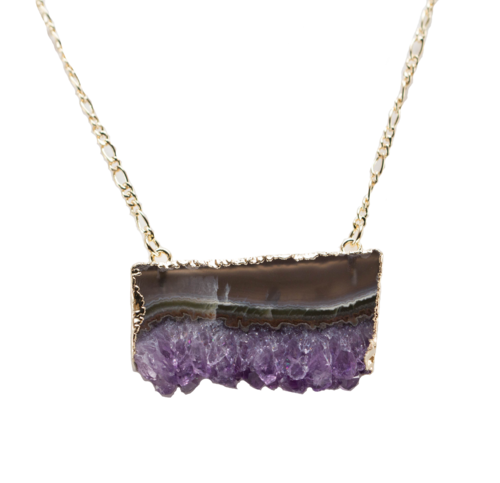 Collana con Sezione Orizzontale di Ametista Naturale