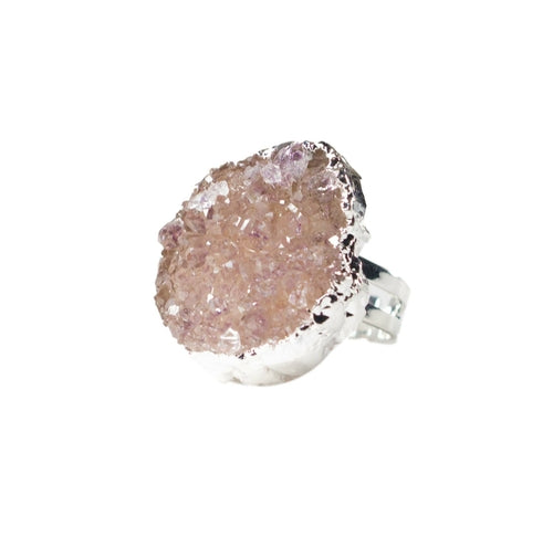 Anello con Pietra Naturale e Fascia in Argento