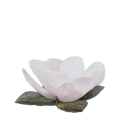 Portacandele in Quarzo con Fiore Scolpito | Quarzo Rosa o Bianco