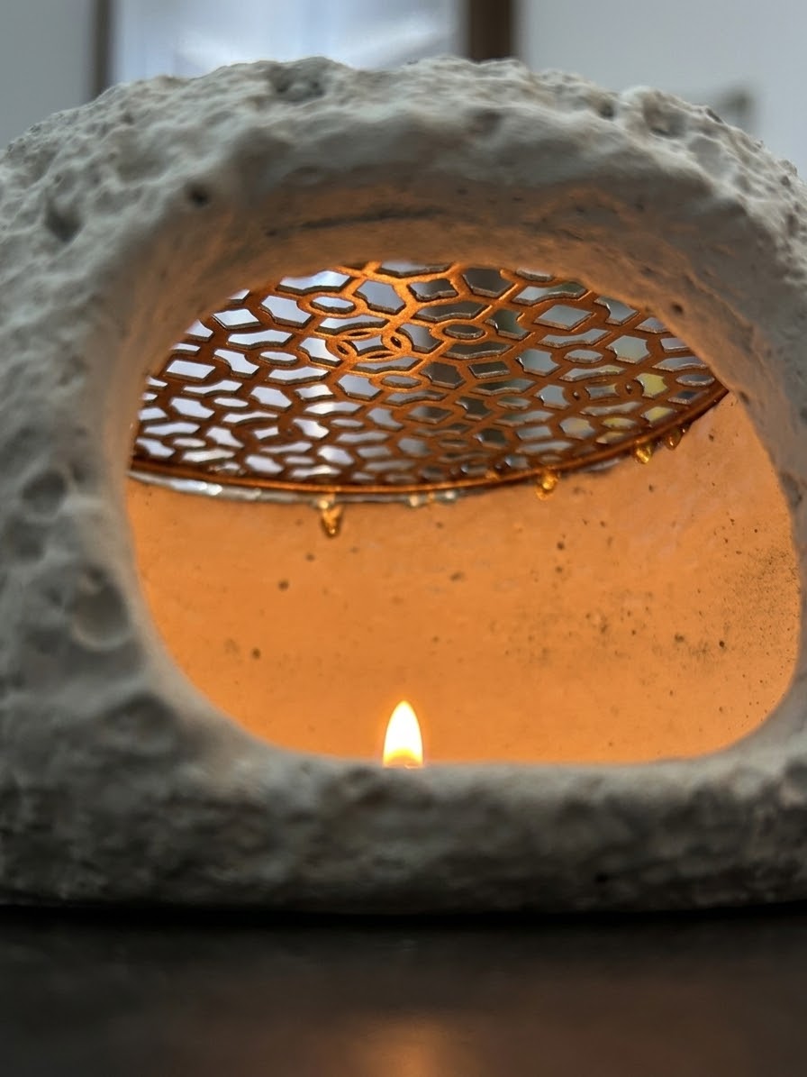 Bruciatore d'Incensi e Portaincenso Artigianale in Cemento