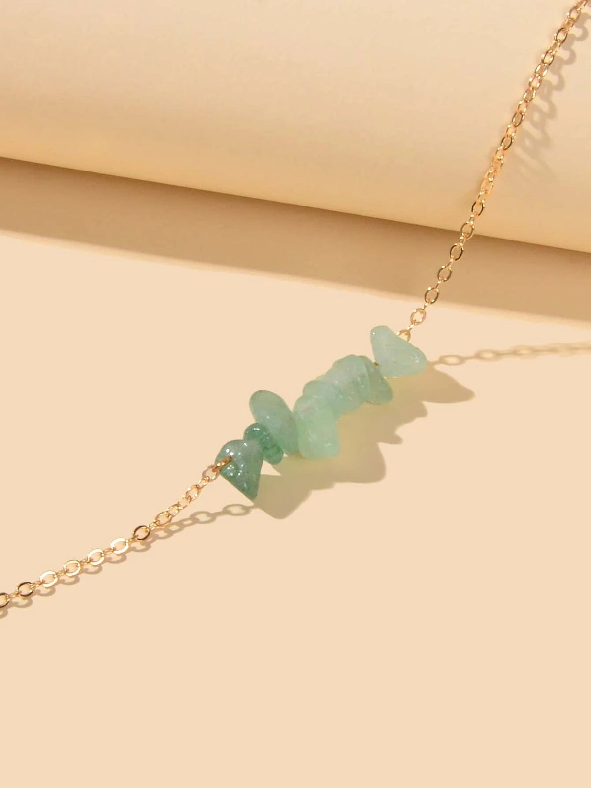 Gold Chain Green Purple Natural Stone Anklet Bracelet Summer Beach