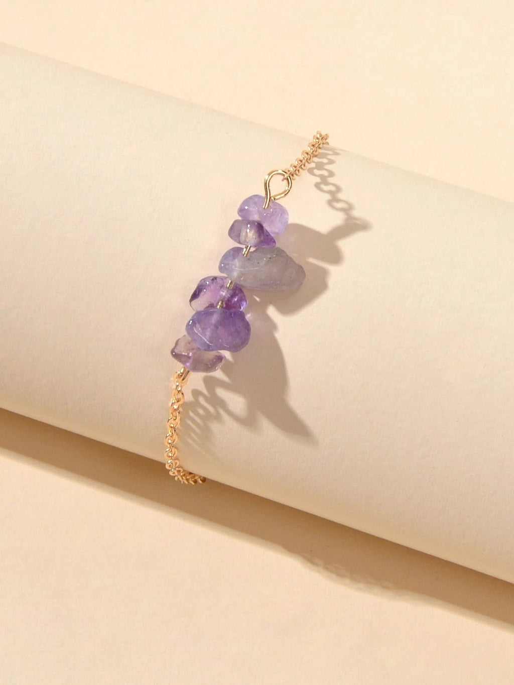 Gold Chain Green Purple Natural Stone Anklet Bracelet Summer Beach