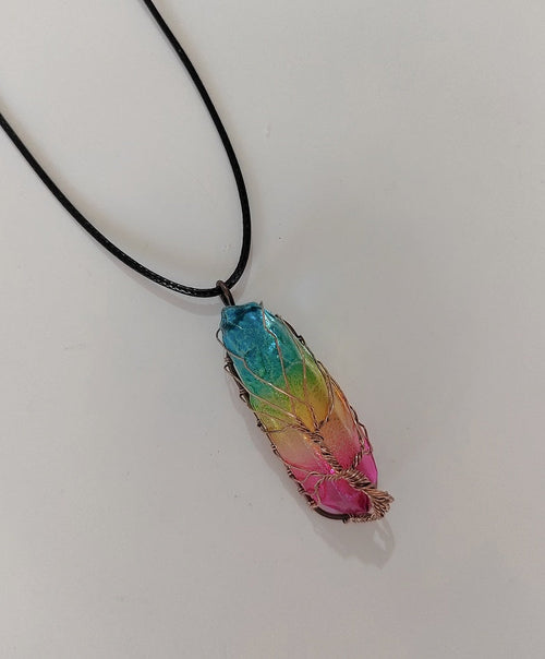Collana con Colonna di Cristallo e Albero della Vita