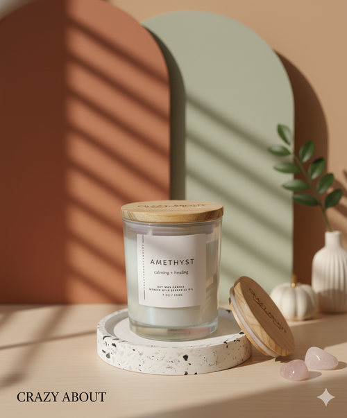 Energy Crystal Soy Candle | Choose Your Stone & Scent