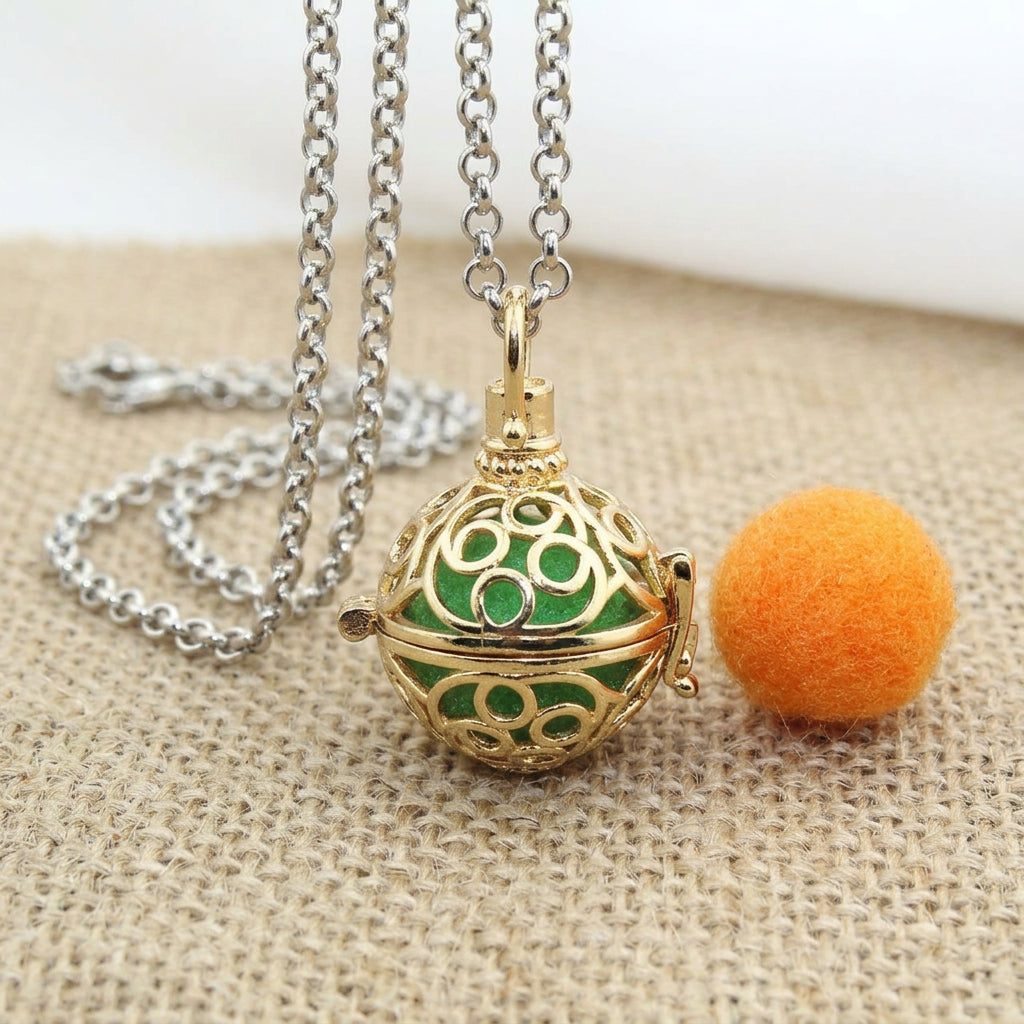Collana Medaglione per Aromaterapia e Oli Essenziali