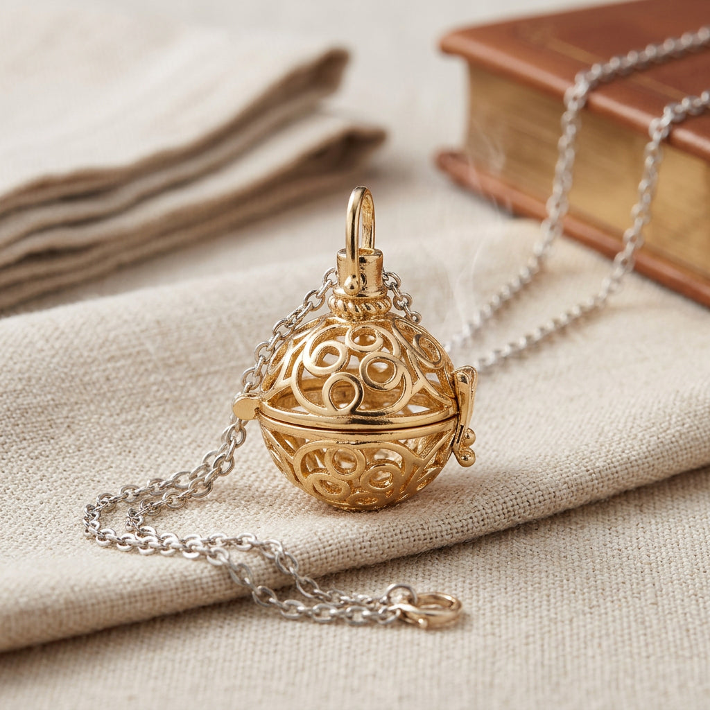 Collana Medaglione per Aromaterapia e Oli Essenziali
