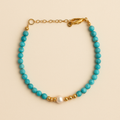 Bracciale Regolabile con Perla e Turchese Naturale
