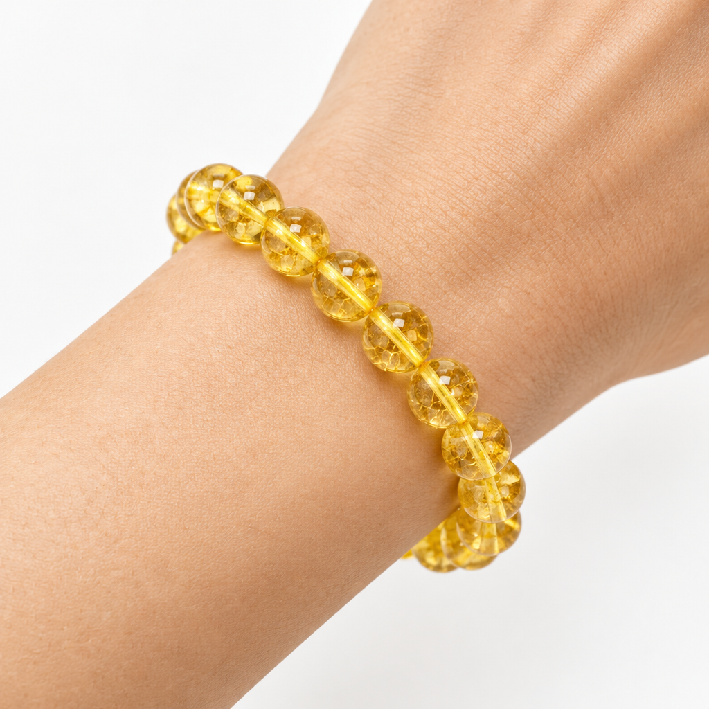 Bracciale Elastico in Citrino Naturale - 8mm