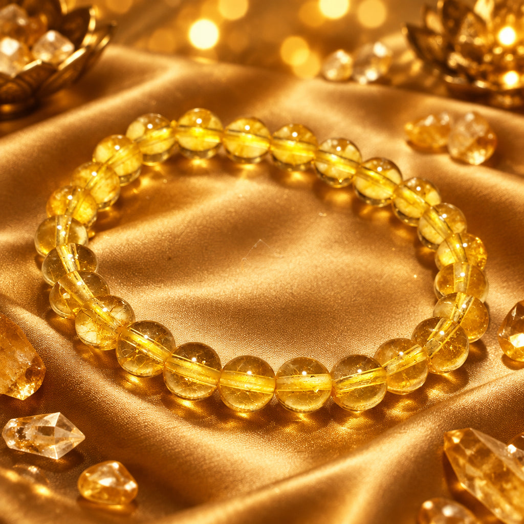 Bracciale Elastico in Citrino Naturale - 8mm