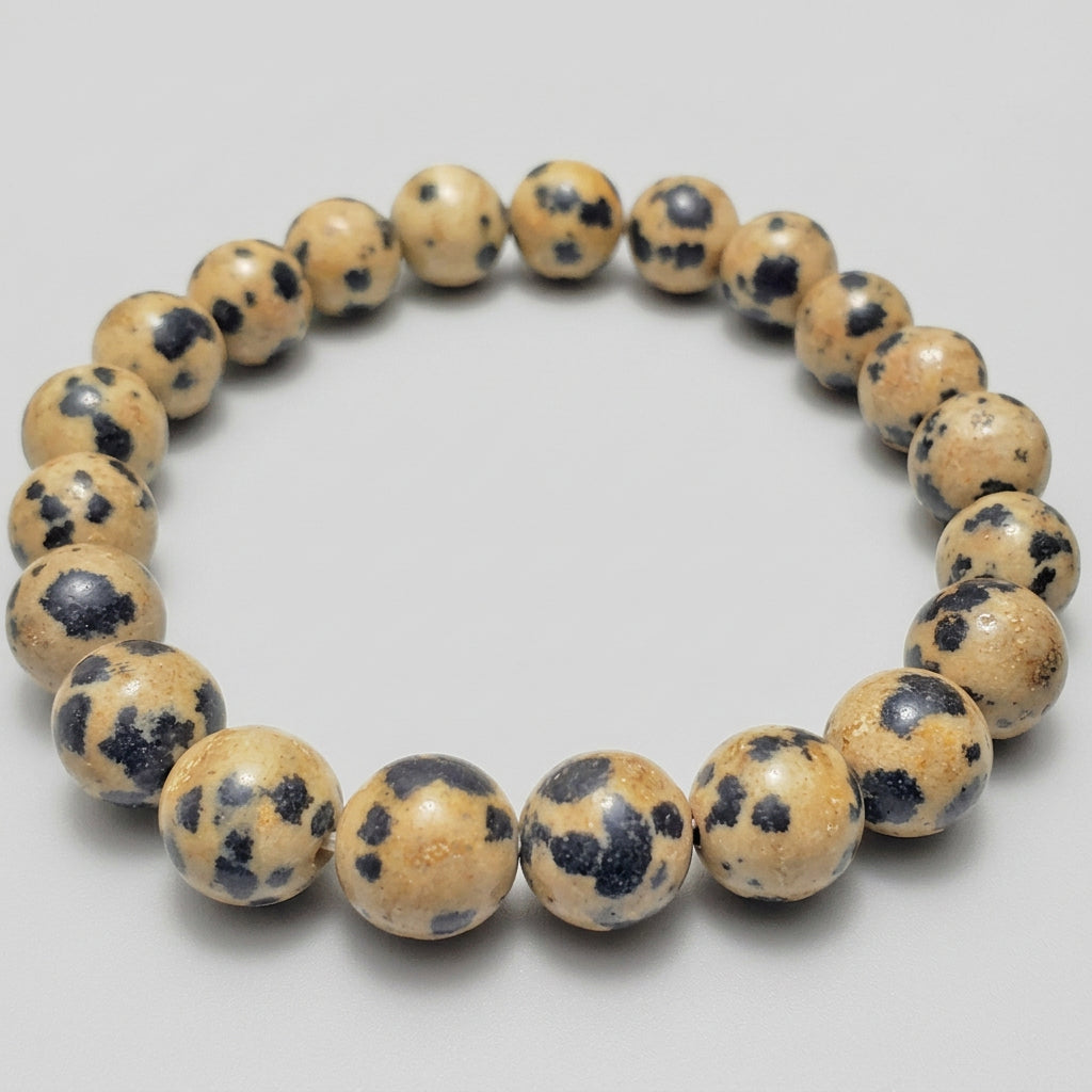 Bracciale Elastico in Diaspro Dalmatian - 8mm
