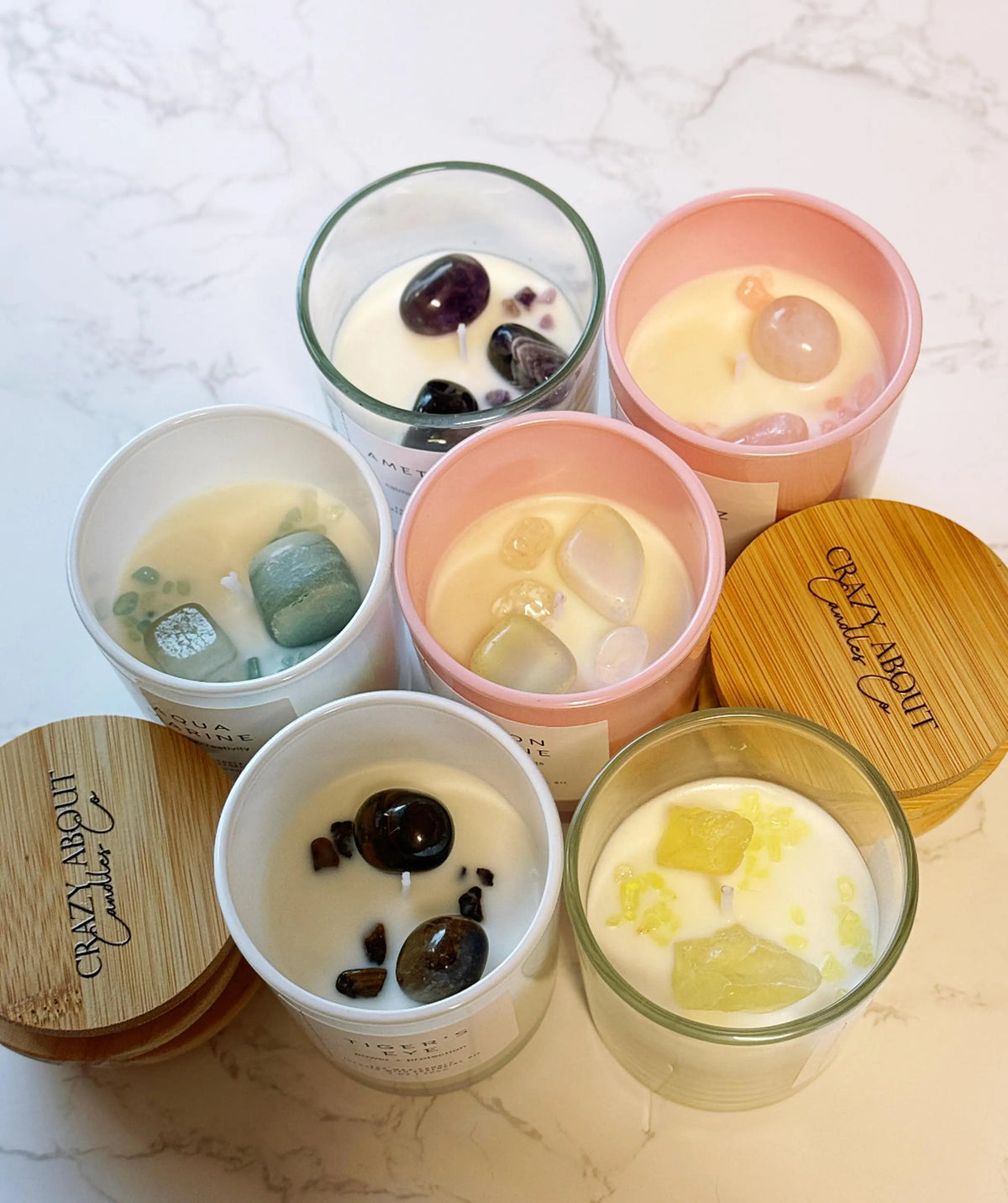 Energy Crystal Soy Candle | Choose Your Stone & Scent