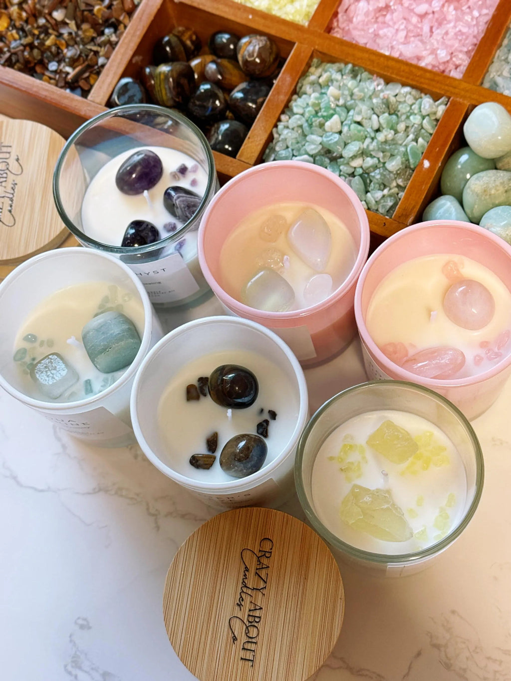 Energy Crystal Soy Candle | Choose Your Stone & Scent