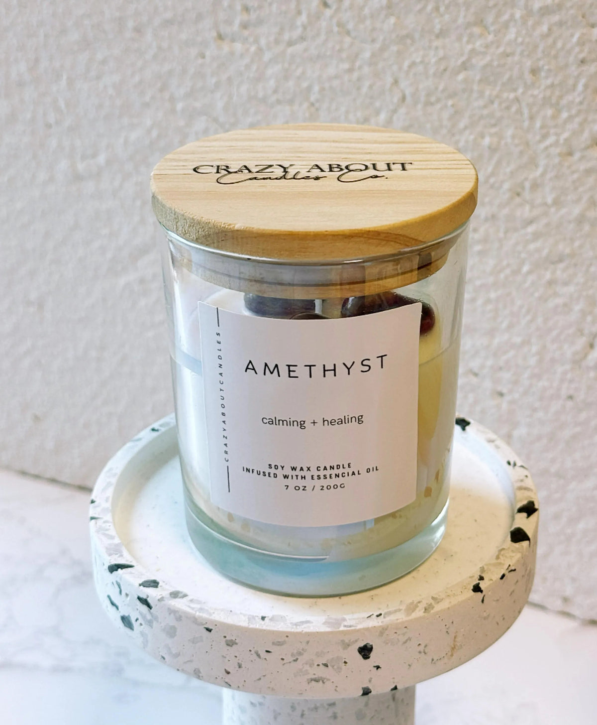 Energy Crystal Soy Candle | Choose Your Stone & Scent