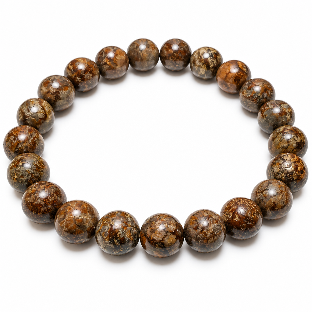 Bracciale Elastico in Legno Pietrificato - 8mm