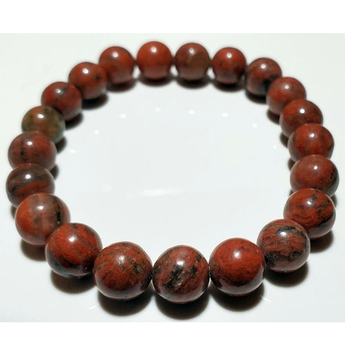 Bracciale Elastico in Diaspro Rosso - 8mm
