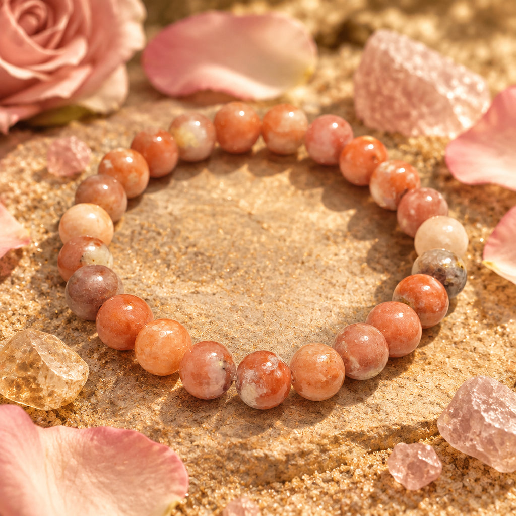 Bracciale Elastico in Rodocrosite Naturale - 8mm