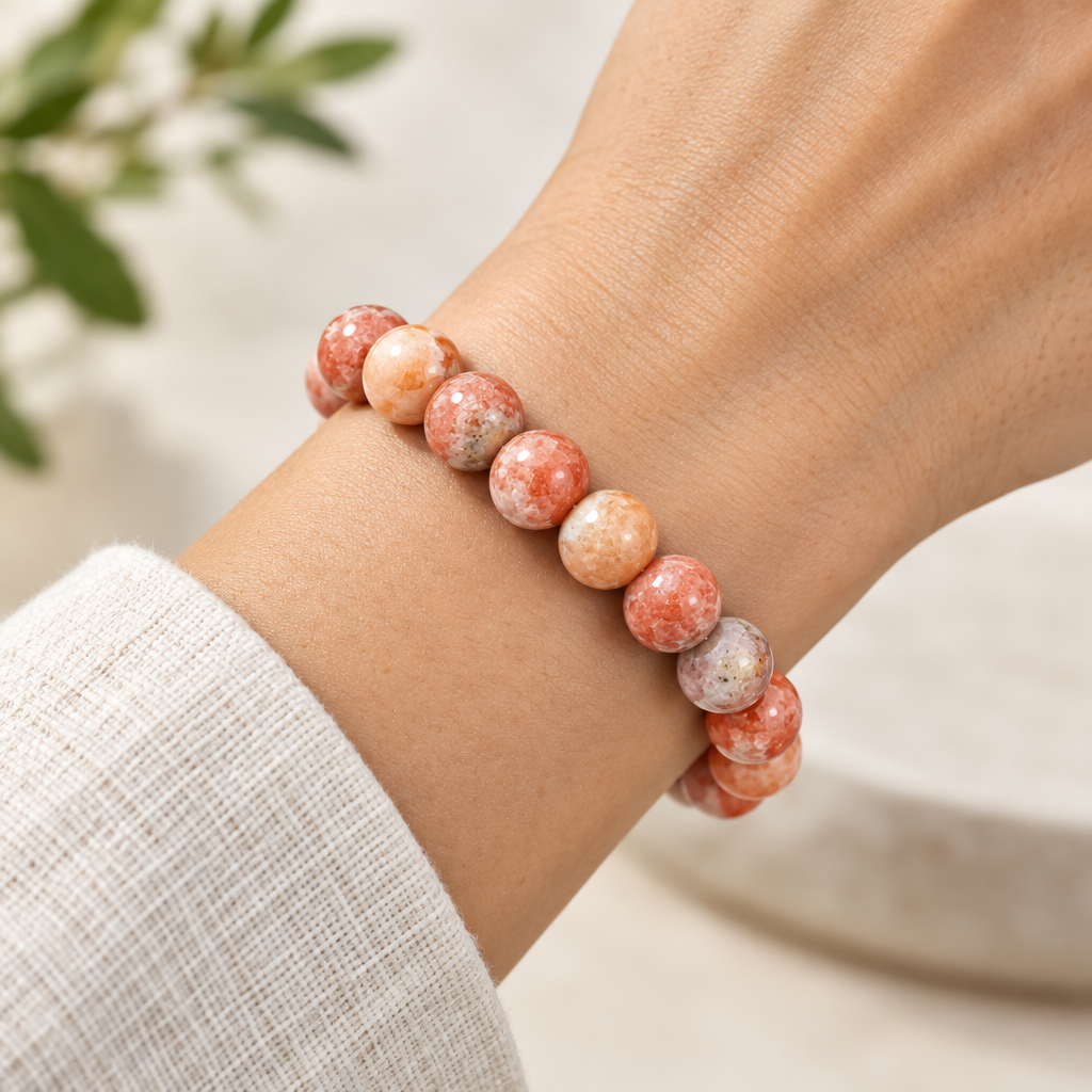 Bracciale Elastico in Rodocrosite Naturale - 8mm