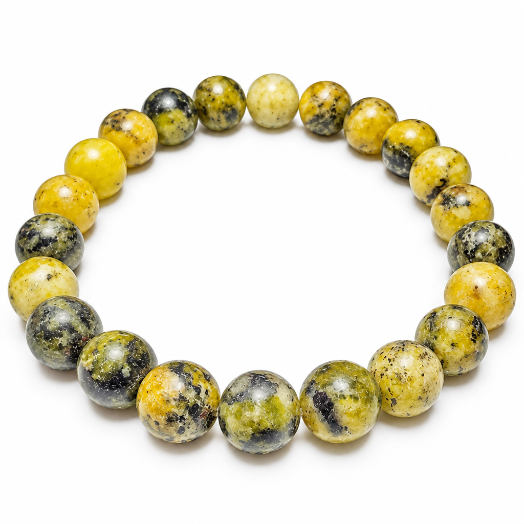 Bracciale Elastico in Serpentino Naturale - 8mm
