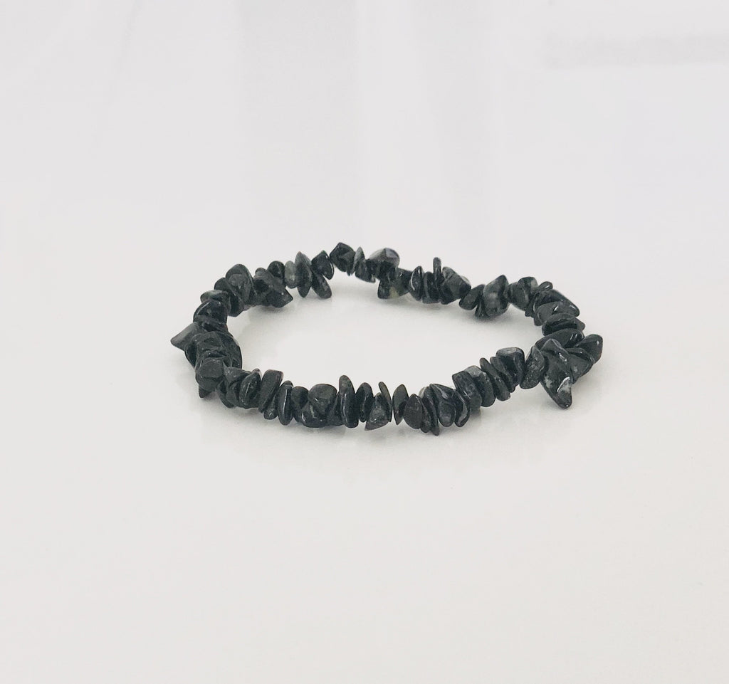 Bracciale Elastico in Tormalina Nera Naturale
