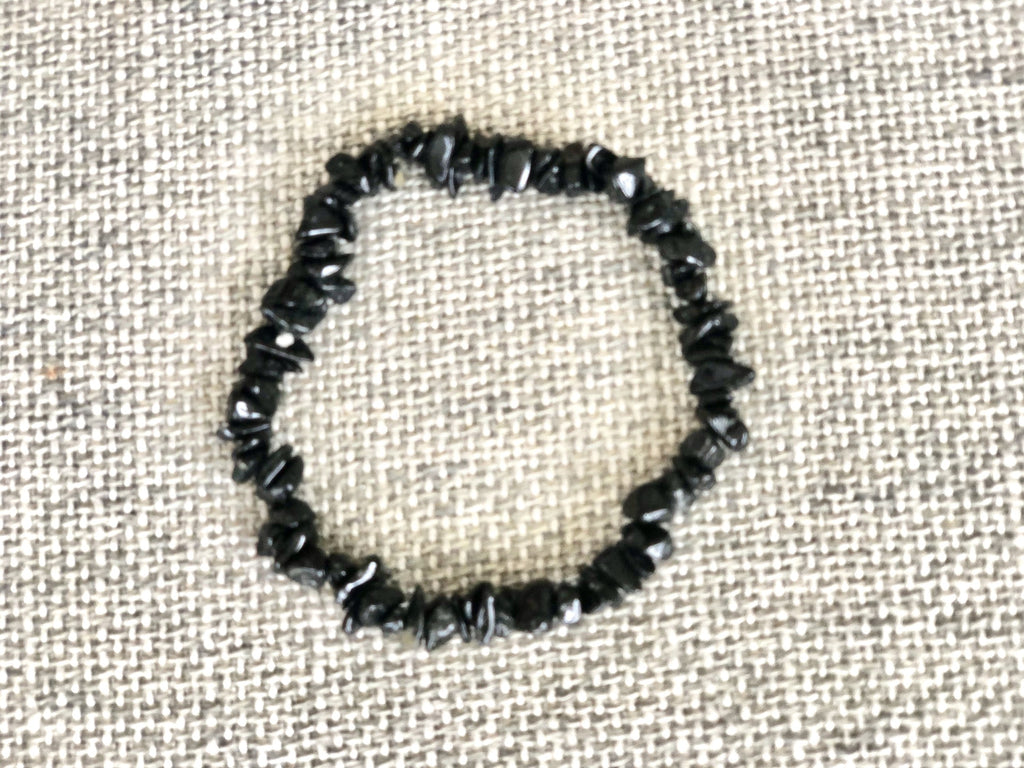 Bracciale Elastico in Tormalina Nera Naturale