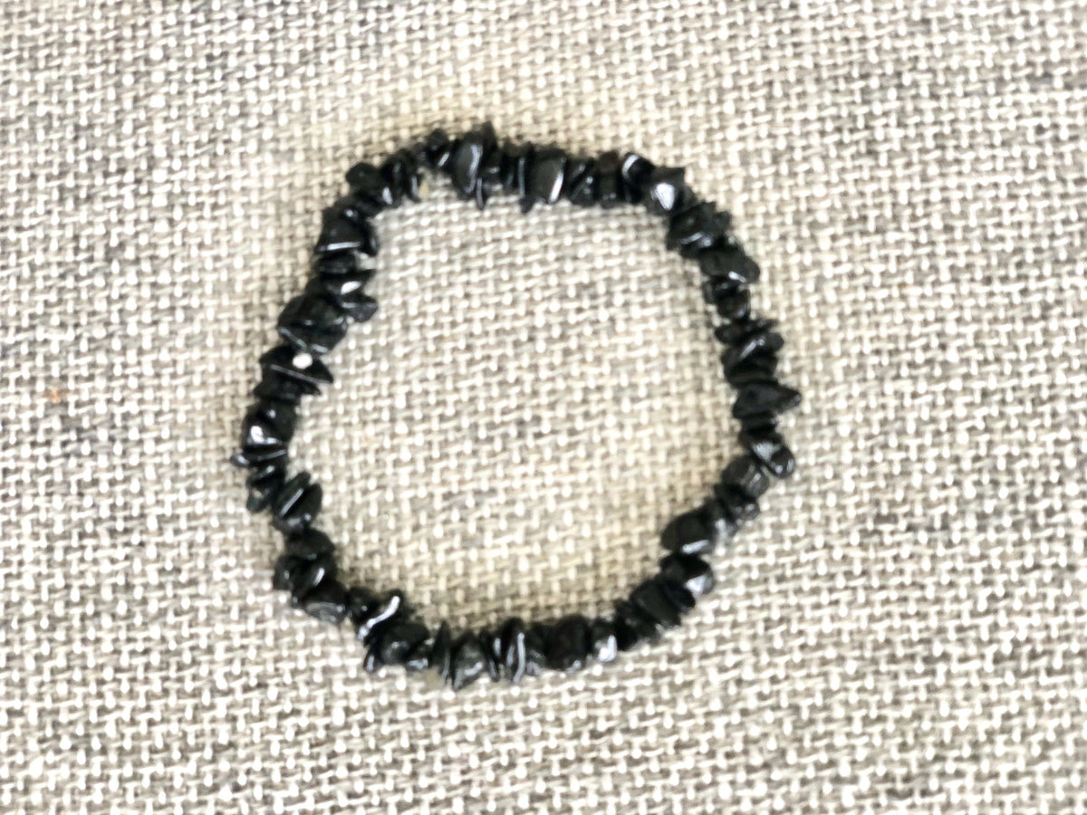 Bracciale Elastico in Tormalina Nera Naturale