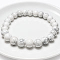 Bracciale Elastico in Howlite Bianca Naturale - 8mm