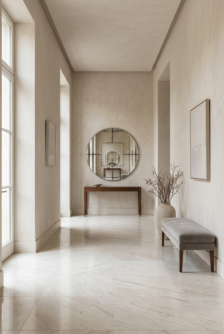 Specchio Rotondo da Parete | Cornice Industrial Vintage | 91,8 x 91,8 cm