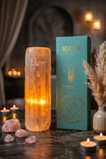 Lampada in Cristallo di Selenite Naturale – Design & Luce d'Ambiente