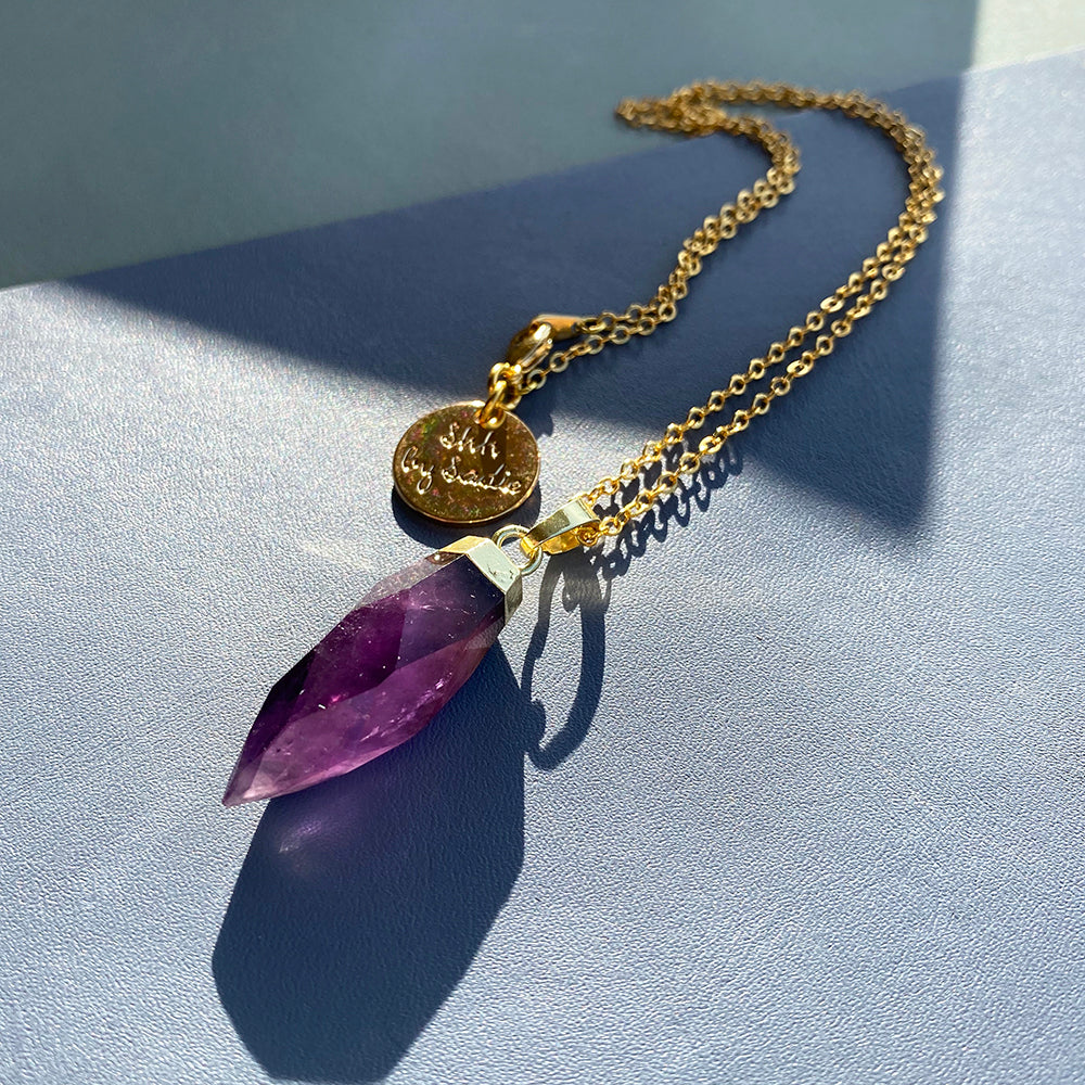Collana Glow – Cristallo di Quarzo, Quarzo Rosa, Ametista o Quarzo Limone