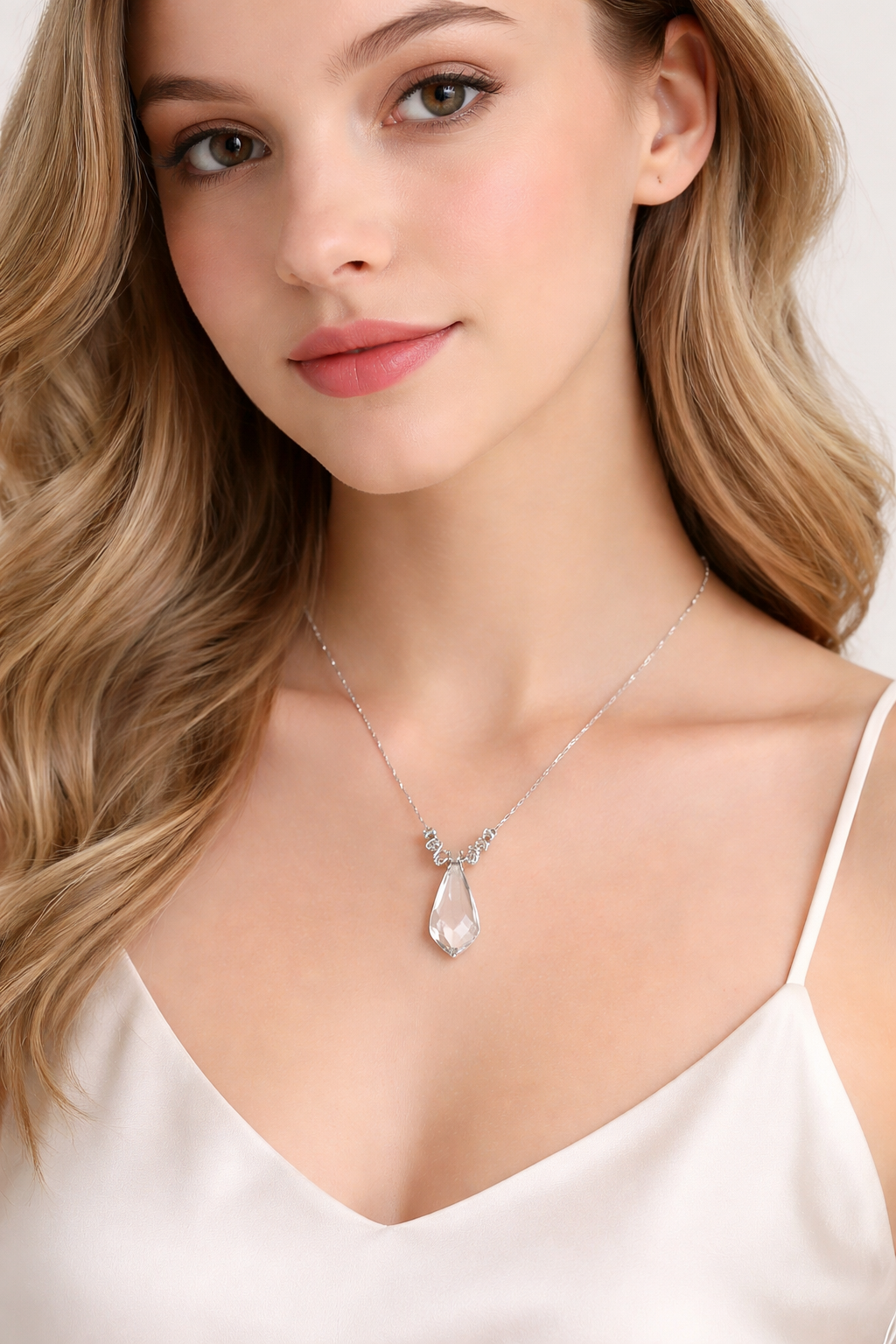 Collana con Pendente in Argento Sterling 925 e Cristallo