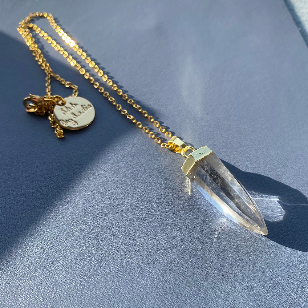 Collana Glow – Cristallo di Quarzo, Quarzo Rosa, Ametista o Quarzo Limone