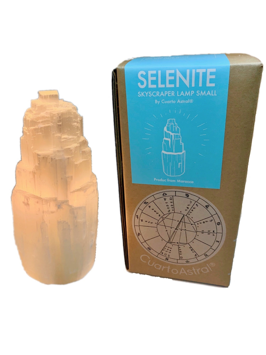 Lampada in Selenite Grezza | Torre Grattacielo | Luce e Cristalloterapia