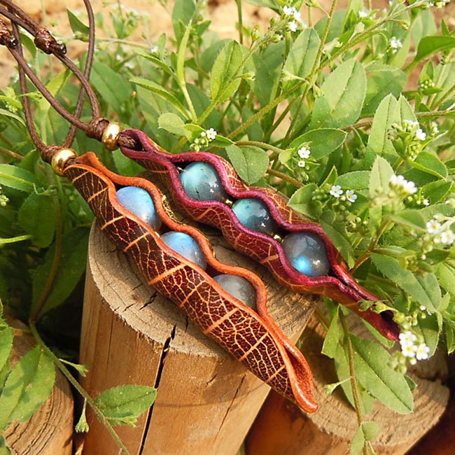 Collana Artigianale in Pelle e Labradorite Naturale