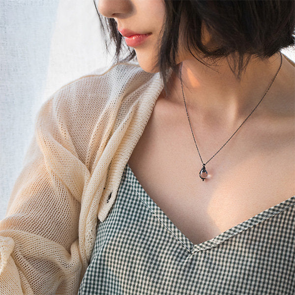 Collana Thaya con Cristallo Bianco e Nido