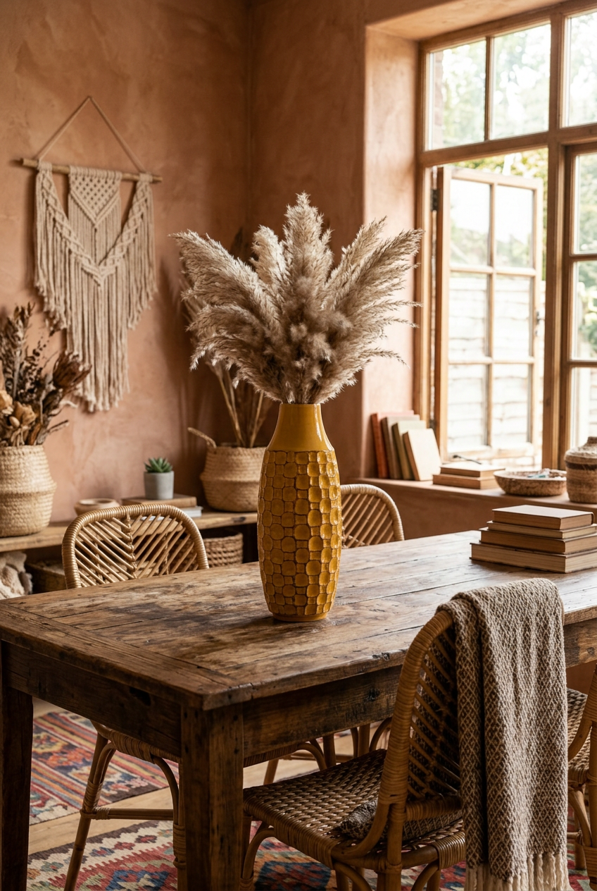 Vaso in Ceramica Giallo Senape | Design Moderno