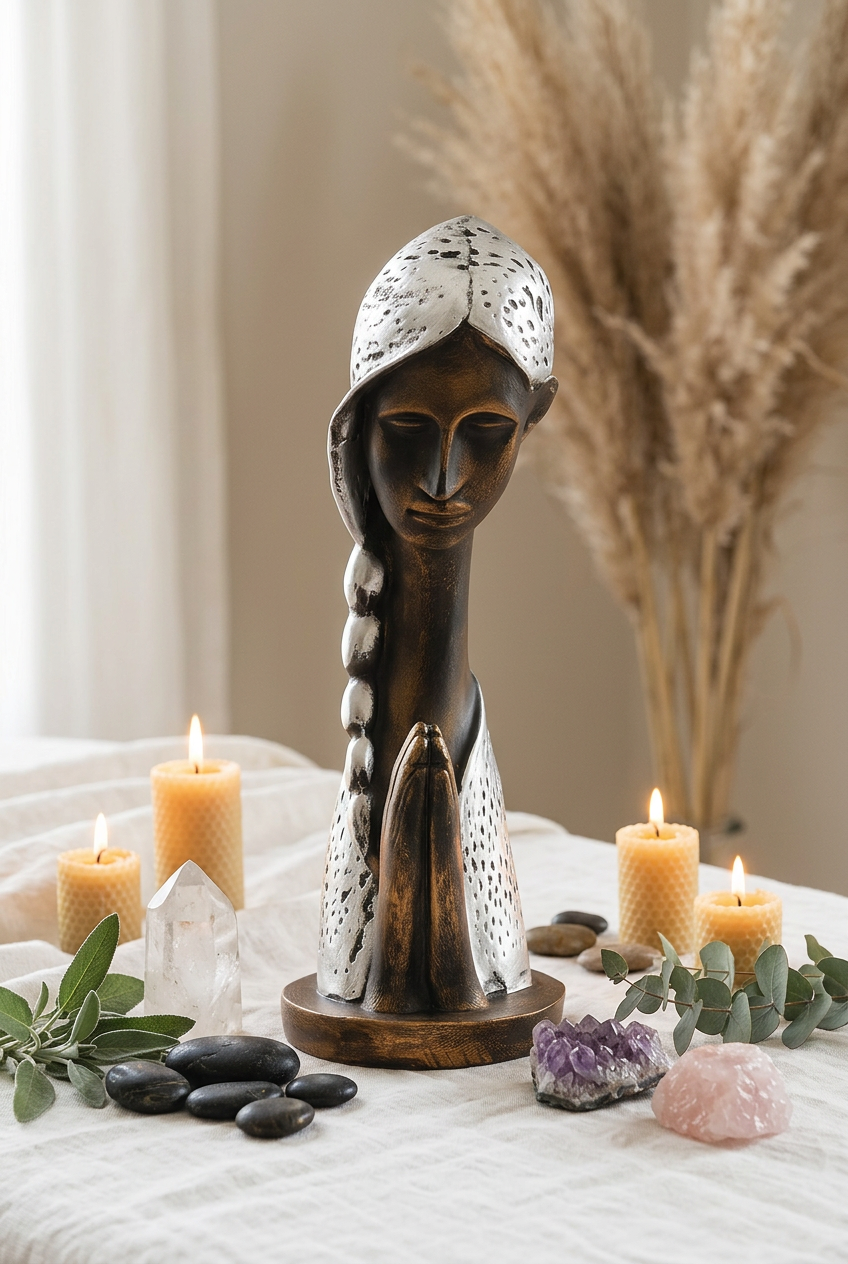 Statuetta Namaste Lady Artigianale | Figurina Indiana dell'Accoglienza