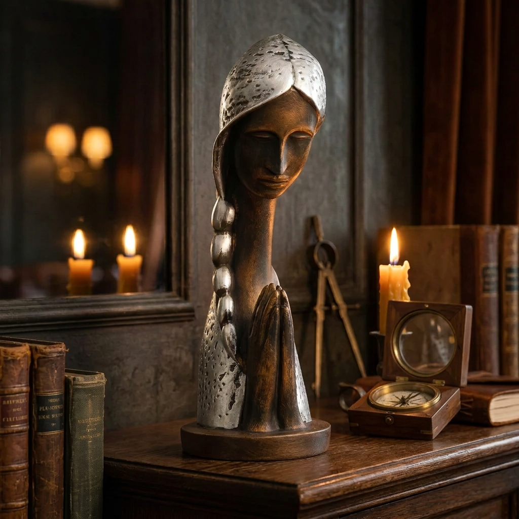 Statuetta Namaste Lady Artigianale | Figurina Indiana dell'Accoglienza