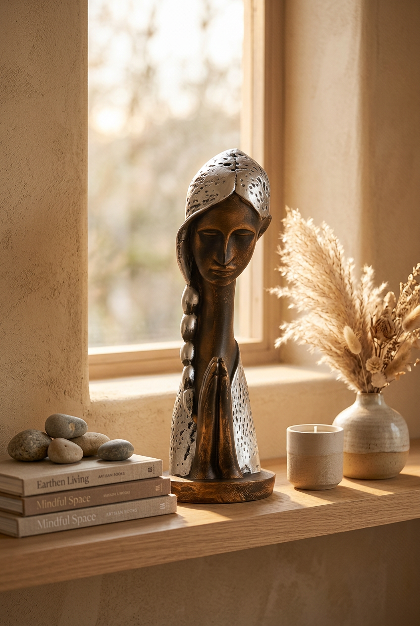 Statuetta Namaste Lady Artigianale | Figurina Indiana dell'Accoglienza