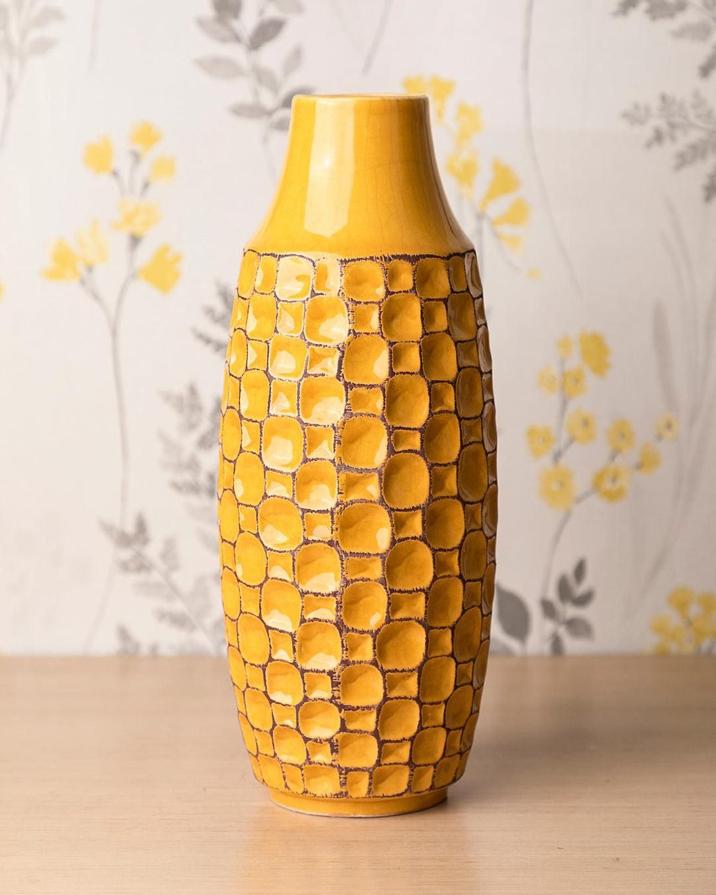 Vaso in Ceramica Giallo Senape | Design Moderno