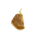 Collana con Pendente in Drusa di Citrino Naturale e Oro