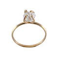 Anello con Diamante Herkimer Grezzo – Oro 14k Gold Filled, Montatura a 4 Punte