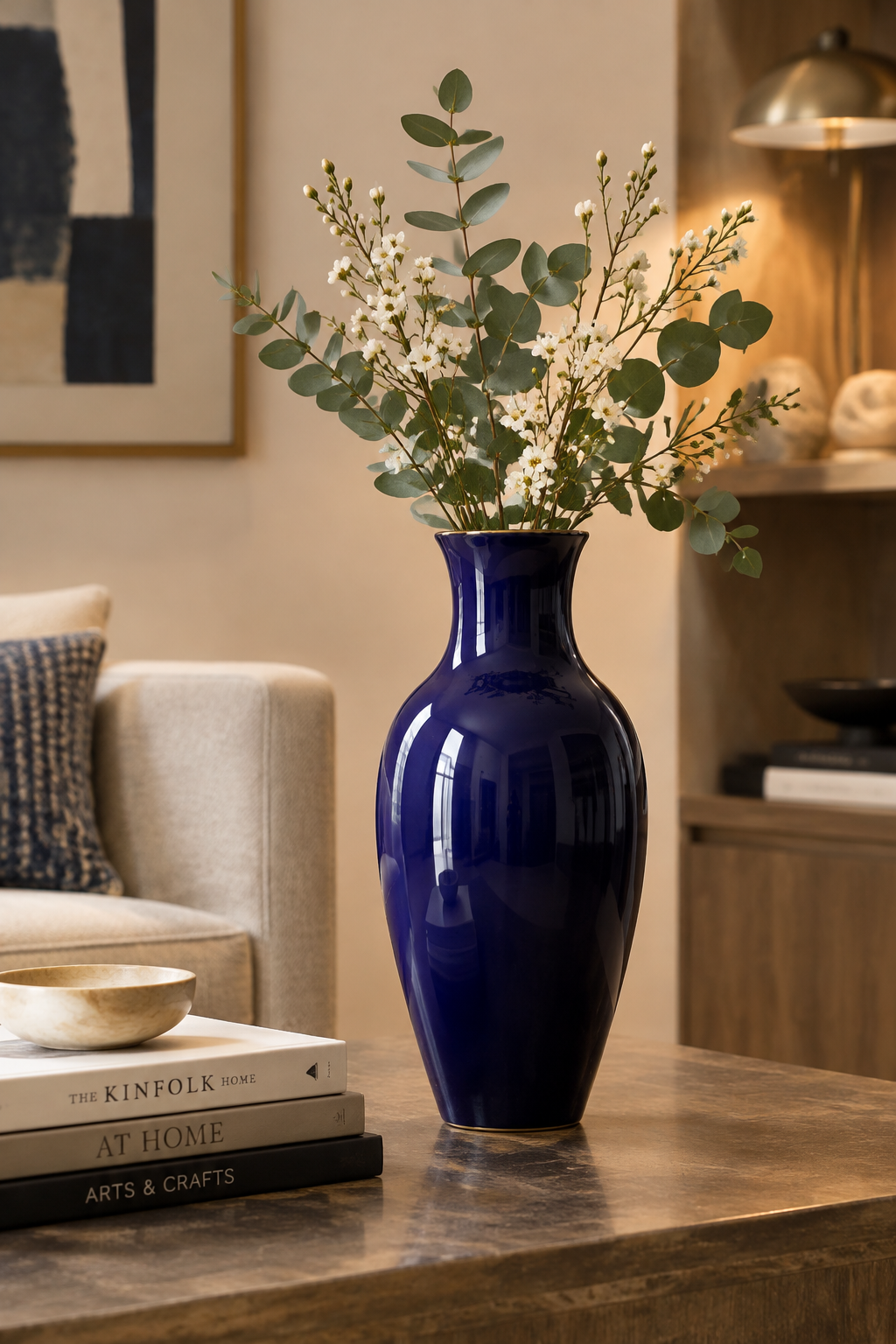 Vaso Decorativo Elegante Blu Navy